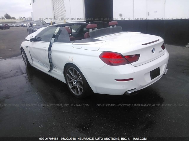 WBALZ3C54CDL72740 - 2012 BMW 650 I WHITE photo 3