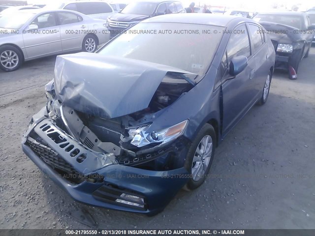 JHMZE2H79CS001113 - 2012 HONDA INSIGHT EX BLUE photo 2