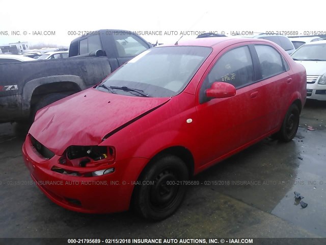 KL1TD52655B350257 - 2005 CHEVROLET AVEO LS RED photo 2