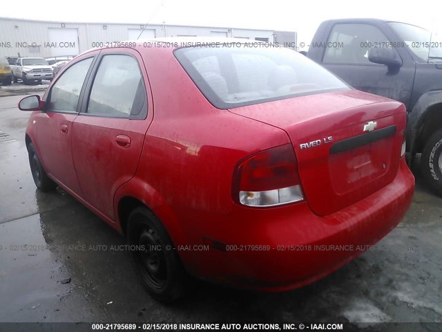 KL1TD52655B350257 - 2005 CHEVROLET AVEO LS RED photo 3