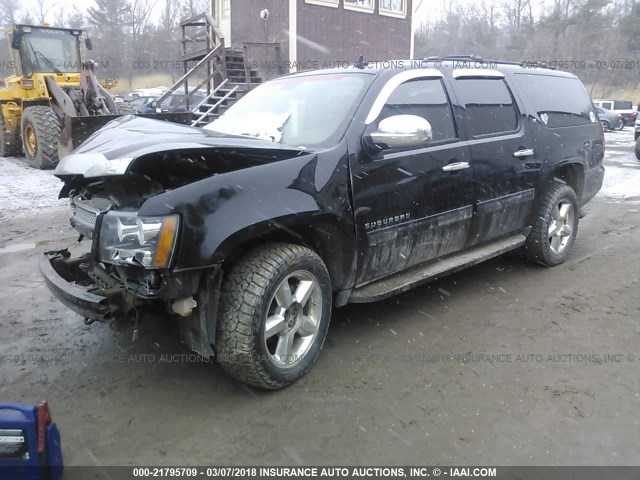 1GNSKJE30BR278818 - 2011 CHEVROLET SUBURBAN K1500 LT BLACK photo 2