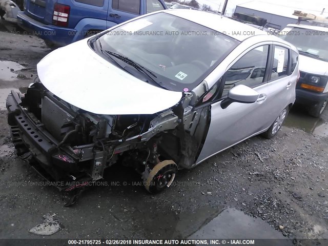 3N1CE2CPXFL398979 - 2015 NISSAN VERSA NOTE S/S PLUS/SV/SL/SR SILVER photo 2