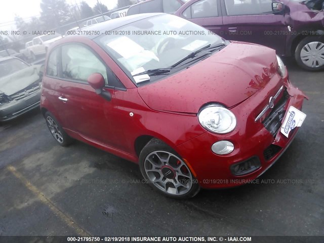 3C3CFFBR1DT677601 - 2013 FIAT 500 SPORT RED photo 1