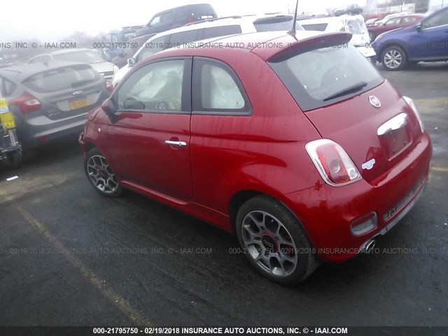 3C3CFFBR1DT677601 - 2013 FIAT 500 SPORT RED photo 3