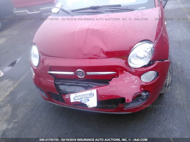 3C3CFFBR1DT677601 - 2013 FIAT 500 SPORT RED photo 6