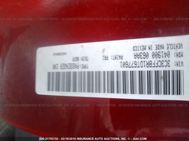 3C3CFFBR1DT677601 - 2013 FIAT 500 SPORT RED photo 9