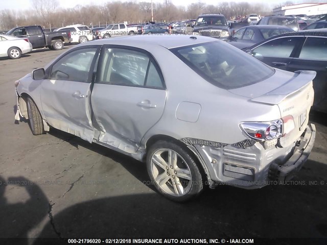 2T1BU4EE9DC124773 - 2013 TOYOTA COROLLA S/LE SILVER photo 3