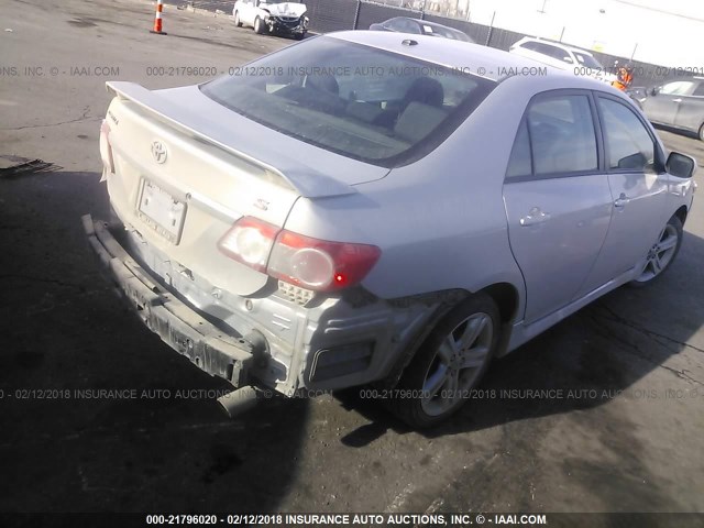 2T1BU4EE9DC124773 - 2013 TOYOTA COROLLA S/LE SILVER photo 4