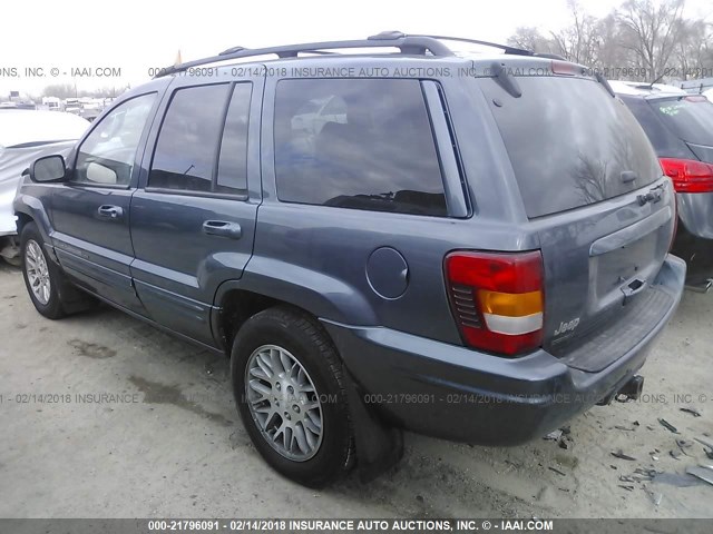 1J4GW58N73C570505 - 2003 JEEP GRAND CHEROKEE LIMITED BLUE photo 3