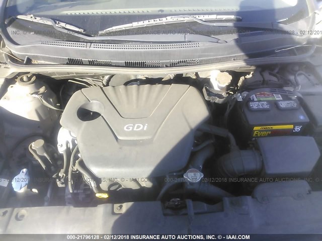 KMHCT4AE3CU221025 - 2012 HYUNDAI ACCENT GLS/GS GRAY photo 10