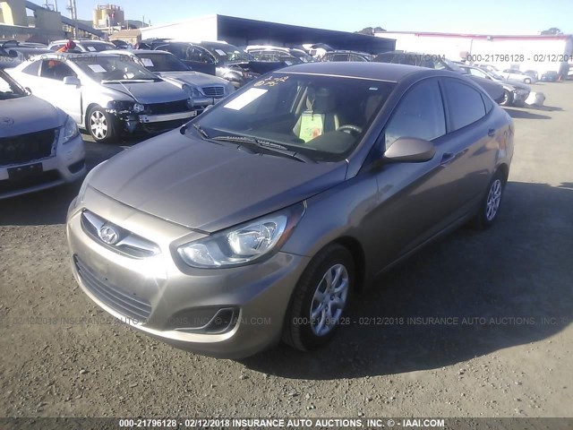 KMHCT4AE3CU221025 - 2012 HYUNDAI ACCENT GLS/GS GRAY photo 2