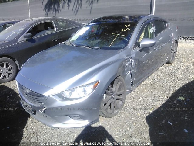 JM1GJ1V62E1135710 - 2014 MAZDA 6 TOURING GRAY photo 2