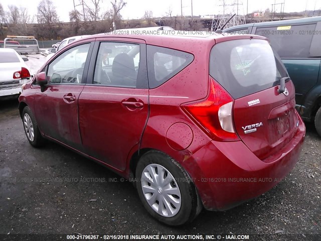 3N1CE2CP3EL415295 - 2014 NISSAN VERSA NOTE S/S PLUS/SV/SL RED photo 3