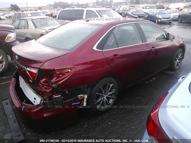4T1BK1FK7FU564548 - 2015 TOYOTA CAMRY XSE/XLE Bordo foto 4