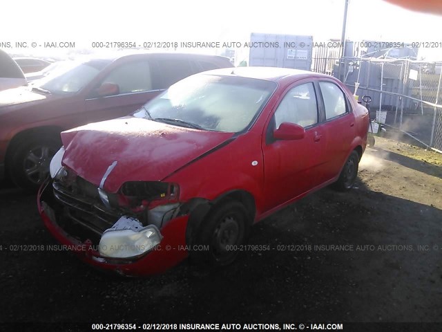 KL1TD52615B449108 - 2005 CHEVROLET AVEO LS RED photo 2