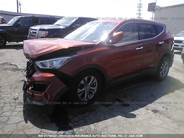 5XYZTDLB4FG233000 - 2015 HYUNDAI SANTA FE SPORT  ORANGE photo 2