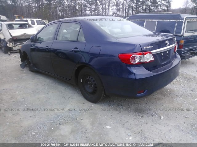 5YFBU4EE8DP142861 - 2013 TOYOTA COROLLA S/LE BLUE photo 3