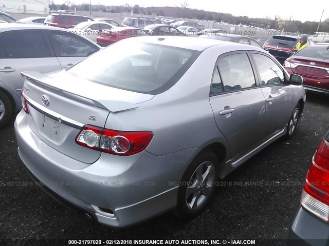 2T1BU4EE3BC712892 - 2011 TOYOTA COROLLA S/LE SILVER photo 4