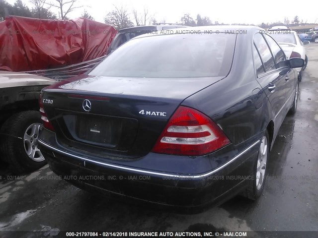 WDBRF92HX7F887268 - 2007 MERCEDES-BENZ C 280 4MATIC Dark Blue photo 4