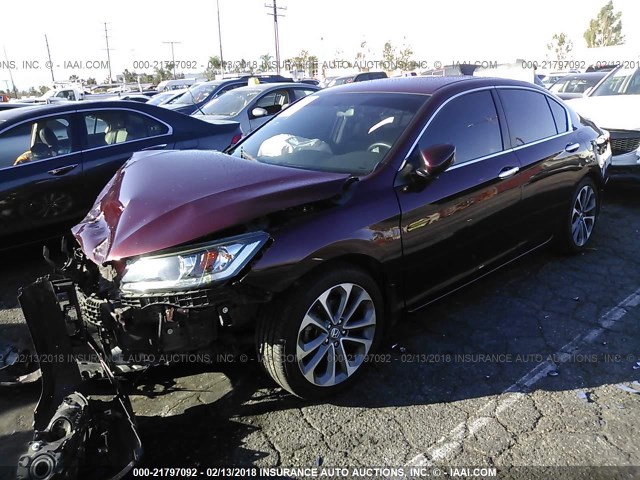 1HGCR2F53FA270202 - 2015 HONDA ACCORD SPORT 红色 照片 2