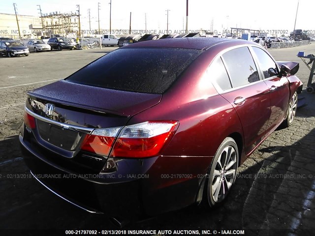 1HGCR2F53FA270202 - 2015 HONDA ACCORD SPORT 红色 照片 4