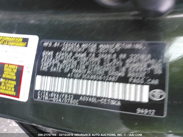 4T1BF3EK8BU612487 - 2011 TOYOTA CAMRY SE/LE/XLE Зеленый фото 9