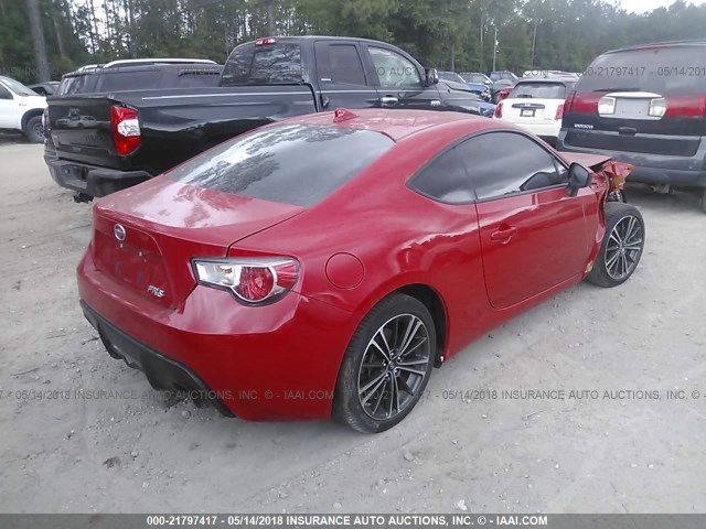 JF1ZNAA12G9700412 - 2016 TOYOTA SCION FR-S RED photo 4