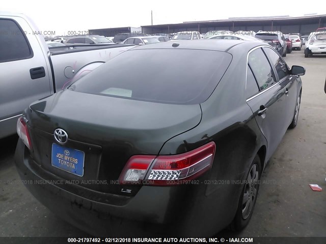 4T4BF3EK2BR143354 - 2011 TOYOTA CAMRY SE/LE/XLE GREEN photo 4