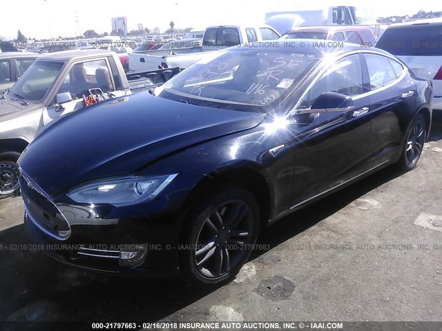 5YJSA1DGXDFP09013 - 2013 TESLA MODEL S BLACK photo 2