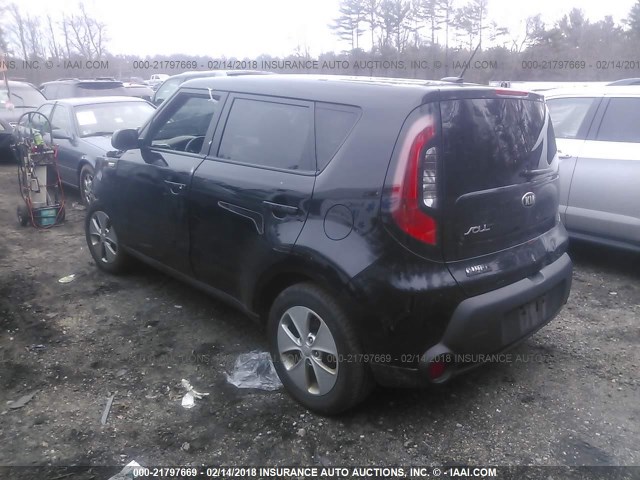 KNDJN2A23E7723597 - 2014 KIA SOUL BLACK photo 3