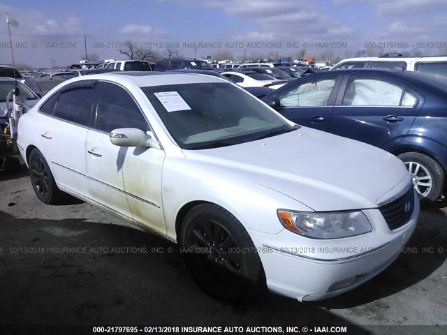 KMHFC46F39A370835 - 2009 HYUNDAI AZERA SE/LIMITED WHITE photo 1