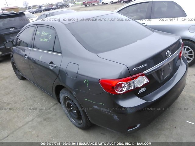 5YFBU4EE8DP117345 - 2013 TOYOTA COROLLA S/LE GRAY photo 3