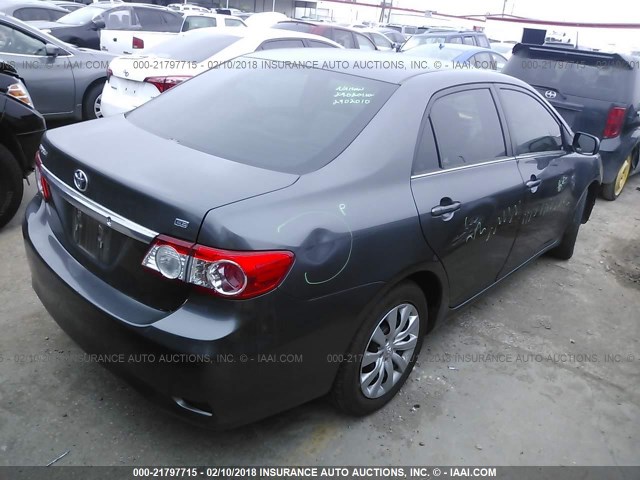 5YFBU4EE8DP117345 - 2013 TOYOTA COROLLA S/LE GRAY photo 4