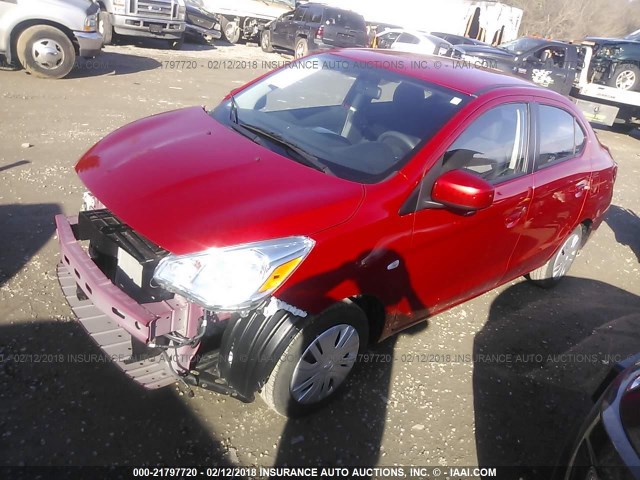 ML32F3FJ2HH004754 - 2017 MITSUBISHI MIRAGE G4 ES წითელი ფოტო 2