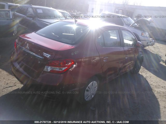 ML32F3FJ2HH004754 - 2017 MITSUBISHI MIRAGE G4 ES წითელი ფოტო 4