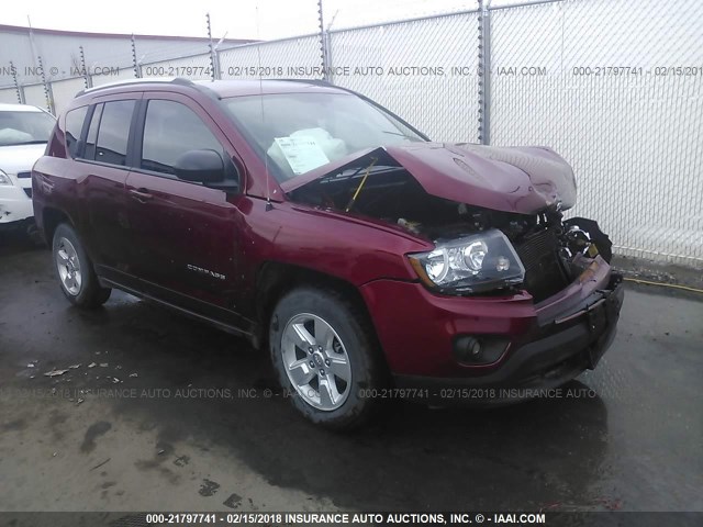 1C4NJCBA3ED832474 - 2014 JEEP COMPASS SPORT MAROON photo 1