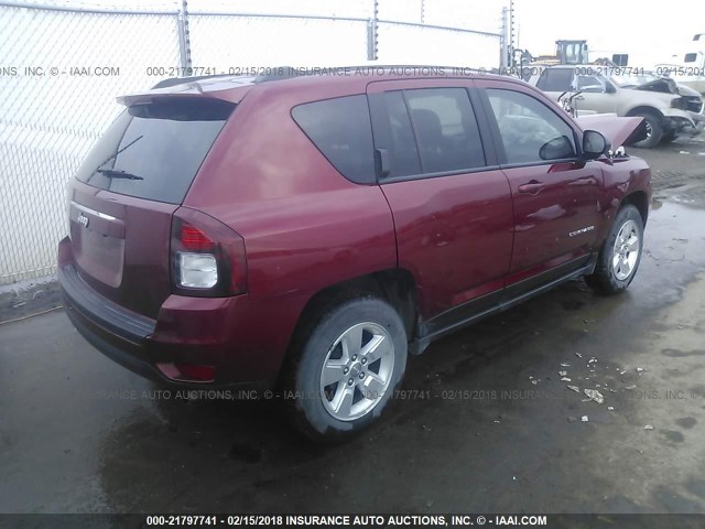 1C4NJCBA3ED832474 - 2014 JEEP COMPASS SPORT MAROON photo 4