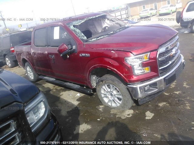 1FTEW1CF1HKC28423 - 2017 FORD F150 SUPERCREW RED photo 1