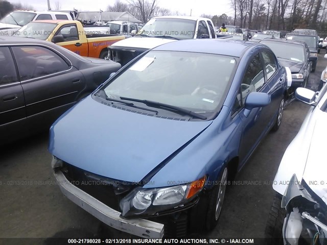 1HGFA16576L069714 - 2006 HONDA CIVIC LX BLUE photo 2