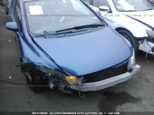 1HGFA16576L069714 - 2006 HONDA CIVIC LX BLUE photo 6