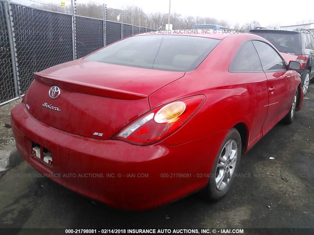 4T1CE38P64U829313 - 2004 TOYOTA CAMRY SOLARA SE/SLE წითელი ფოტო 4