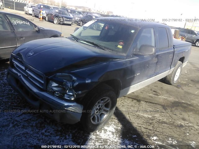 1B7GL2AX91S118325 - 2001 DODGE DAKOTA QUAD BLUE photo 2