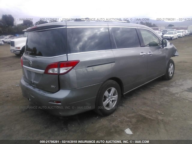 JN8AE2KP6D9068160 - 2013 NISSAN QUEST S/SV/SL/LE GRAY photo 4