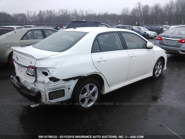 2T1BU4EE5CC916949 - 2012 TOYOTA COROLLA S/LE WHITE photo 4