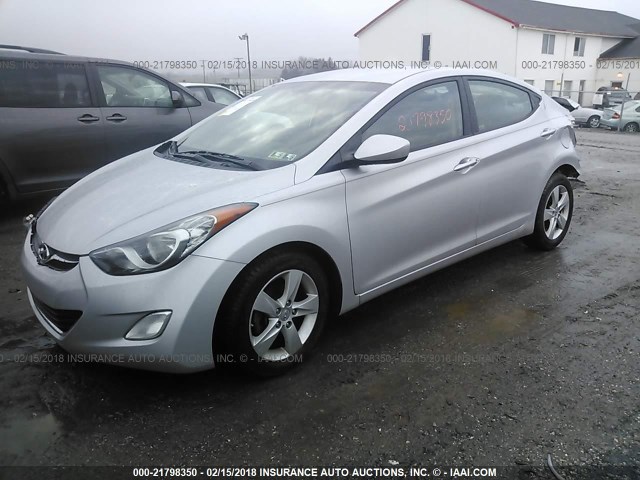 KMHDH4AE6DU651378 - 2013 HYUNDAI ELANTRA GLS/LIMITED SILVER photo 2