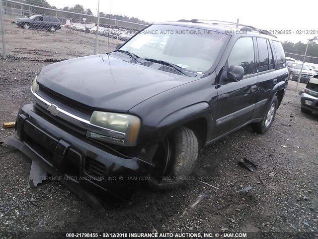 1GNDS13S032348461 - 2003 CHEVROLET TRAILBLAZER  BLACK photo 2