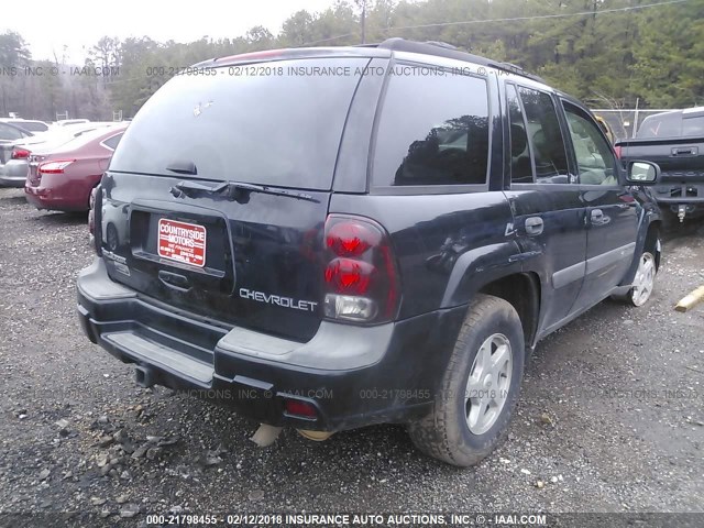 1GNDS13S032348461 - 2003 CHEVROLET TRAILBLAZER  BLACK photo 4