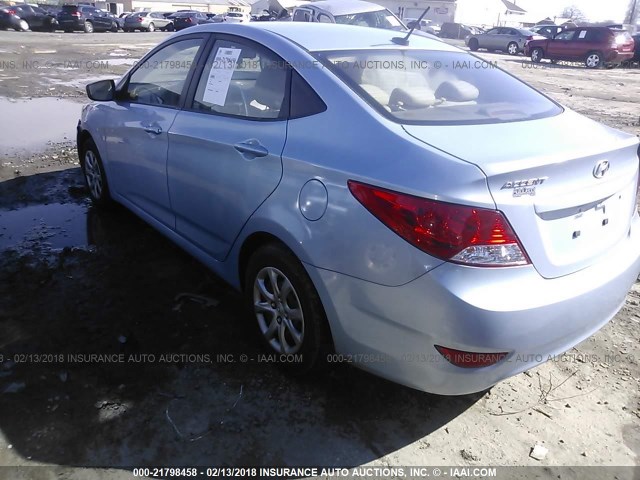 KMHCT4AE9CU117557 - 2012 HYUNDAI ACCENT GLS/GS Light Blue photo 3