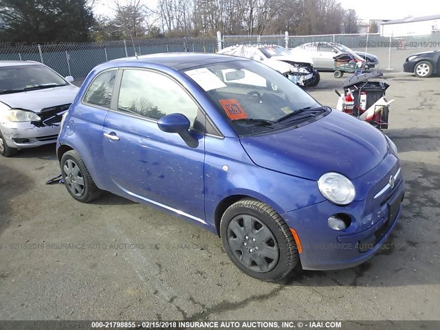 3C3CFFARXCT313354 - 2012 FIAT 500 POP BLUE photo 1