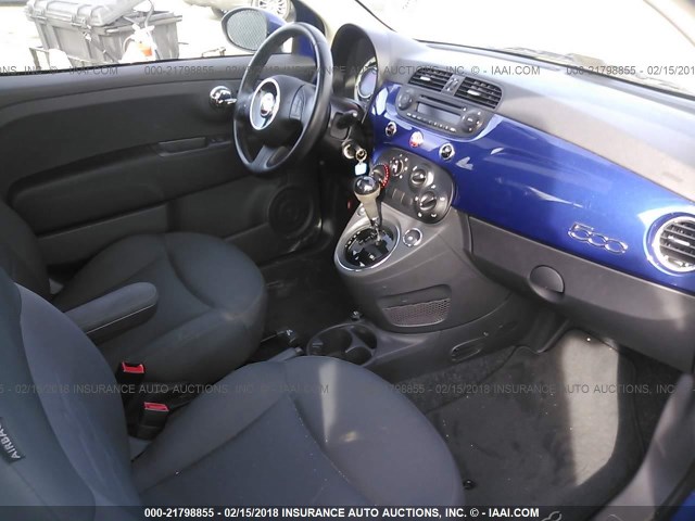 3C3CFFARXCT313354 - 2012 FIAT 500 POP BLUE photo 5